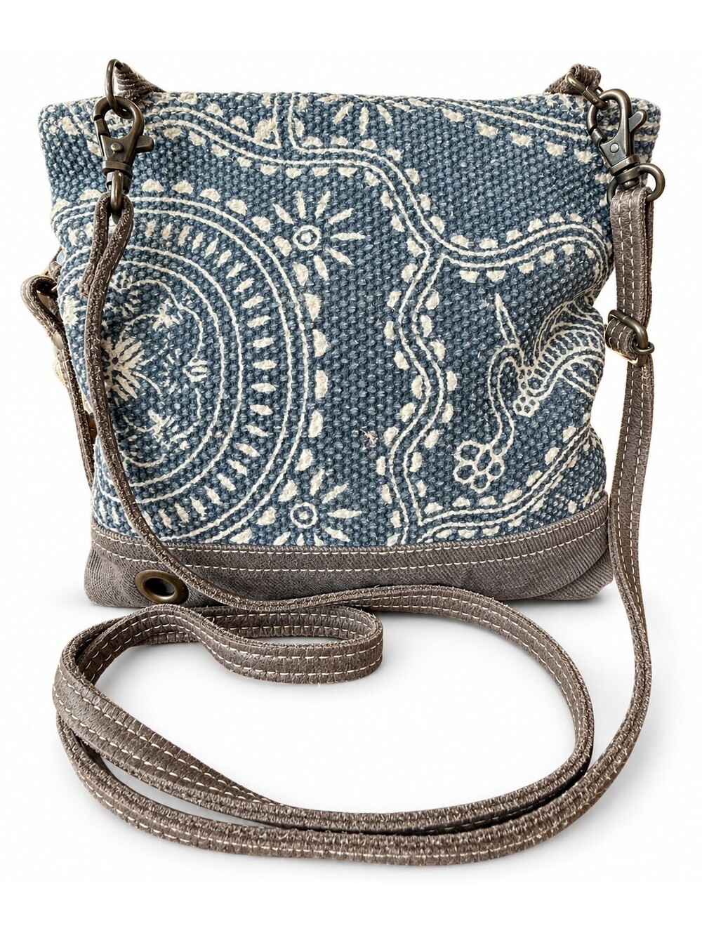 Myra Bag Blue Paisley Cotton Crossbody Purse Boho Western